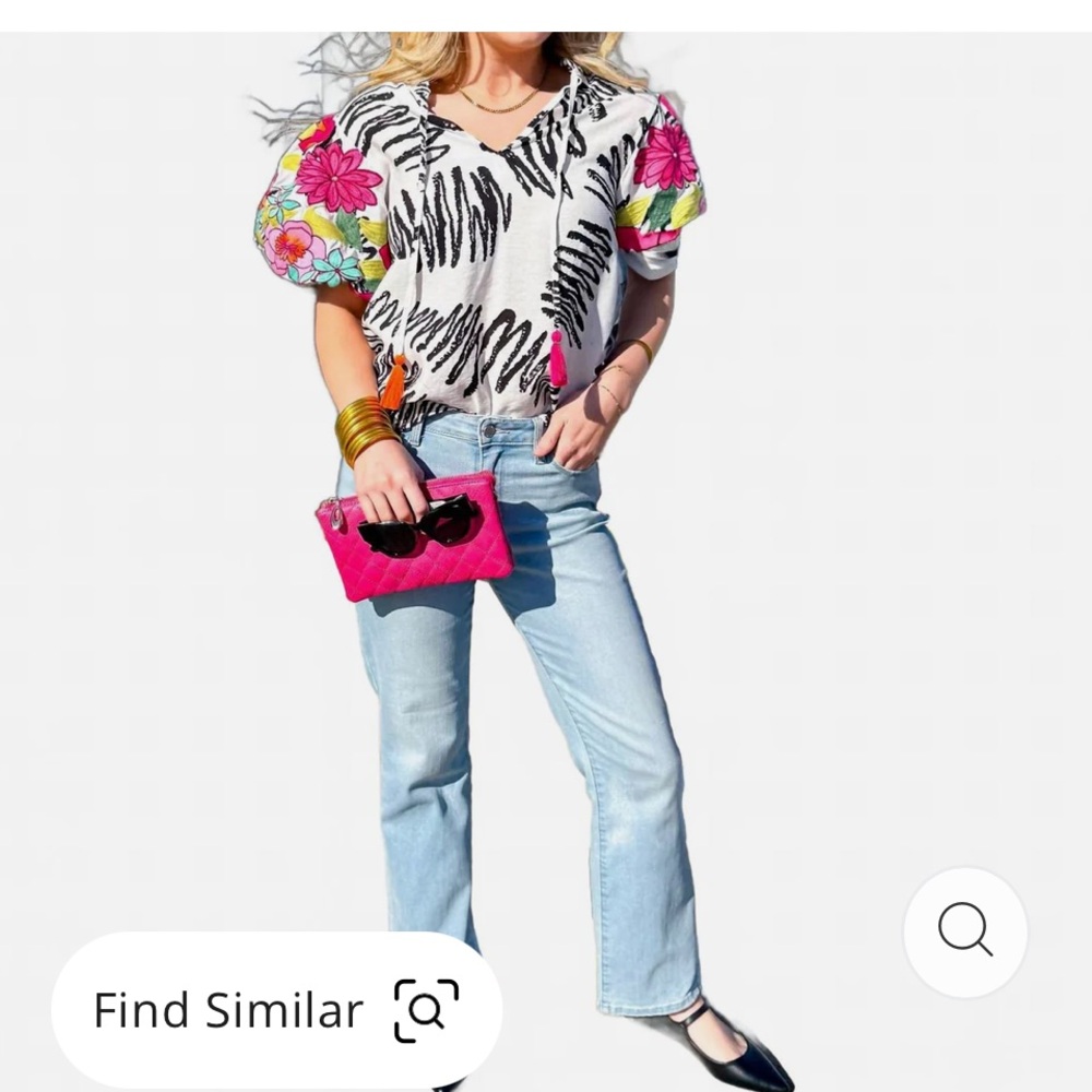 THML embroidered
Tropical Pop Puff Sleeve
Top blouse $98 S casual boho spring - Picture 2 of 12